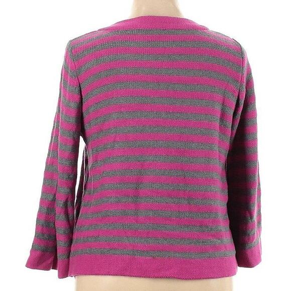 Excellent Croft & Barrow Women’s Striped 3/4 Sleeve Pullover Cardigan Size XL - Picture 5 of 9